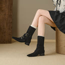 Retro Pointed - Toe Slouchy Mid - Calf Suede Boots