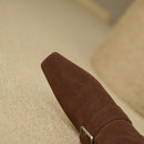 Retro Pointed - Toe Slouchy Mid - Calf Suede Boots