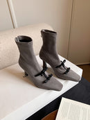 French Bow High - Heel Slim Boots