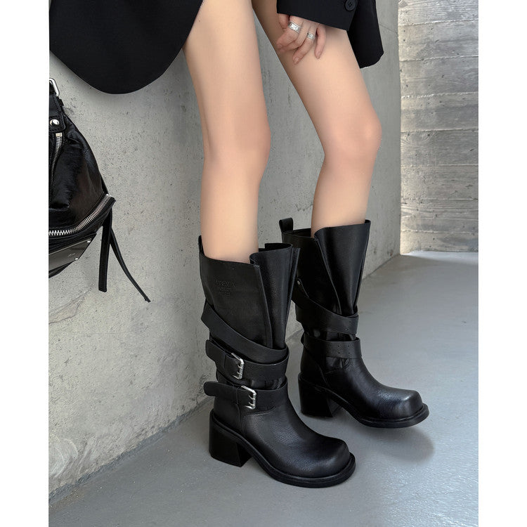 High-heeled Biker Boots