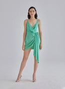 Aqua Scene Silk Dress