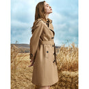 British Style Waisted Knee-length Coat