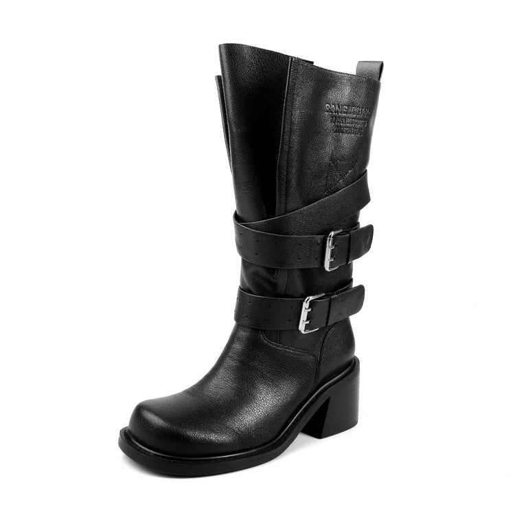 High-heeled Biker Boots