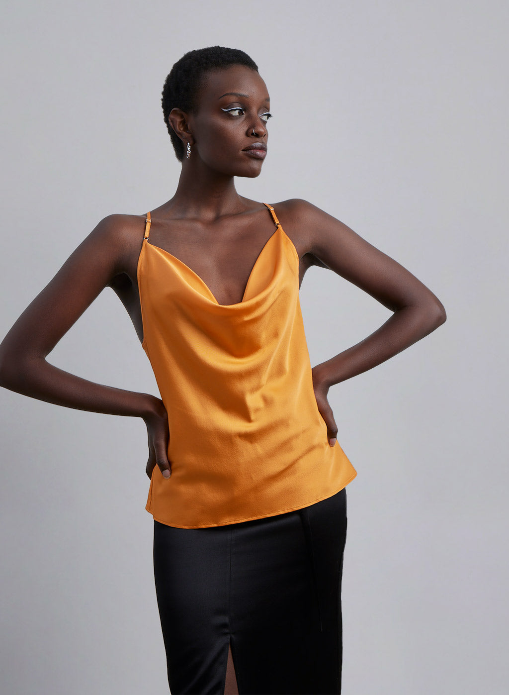 Cowl-Neck Silk Camisole