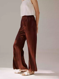 Front Slit Silk Pants