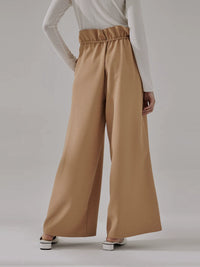 Ruffle Wide-Leg Trouser