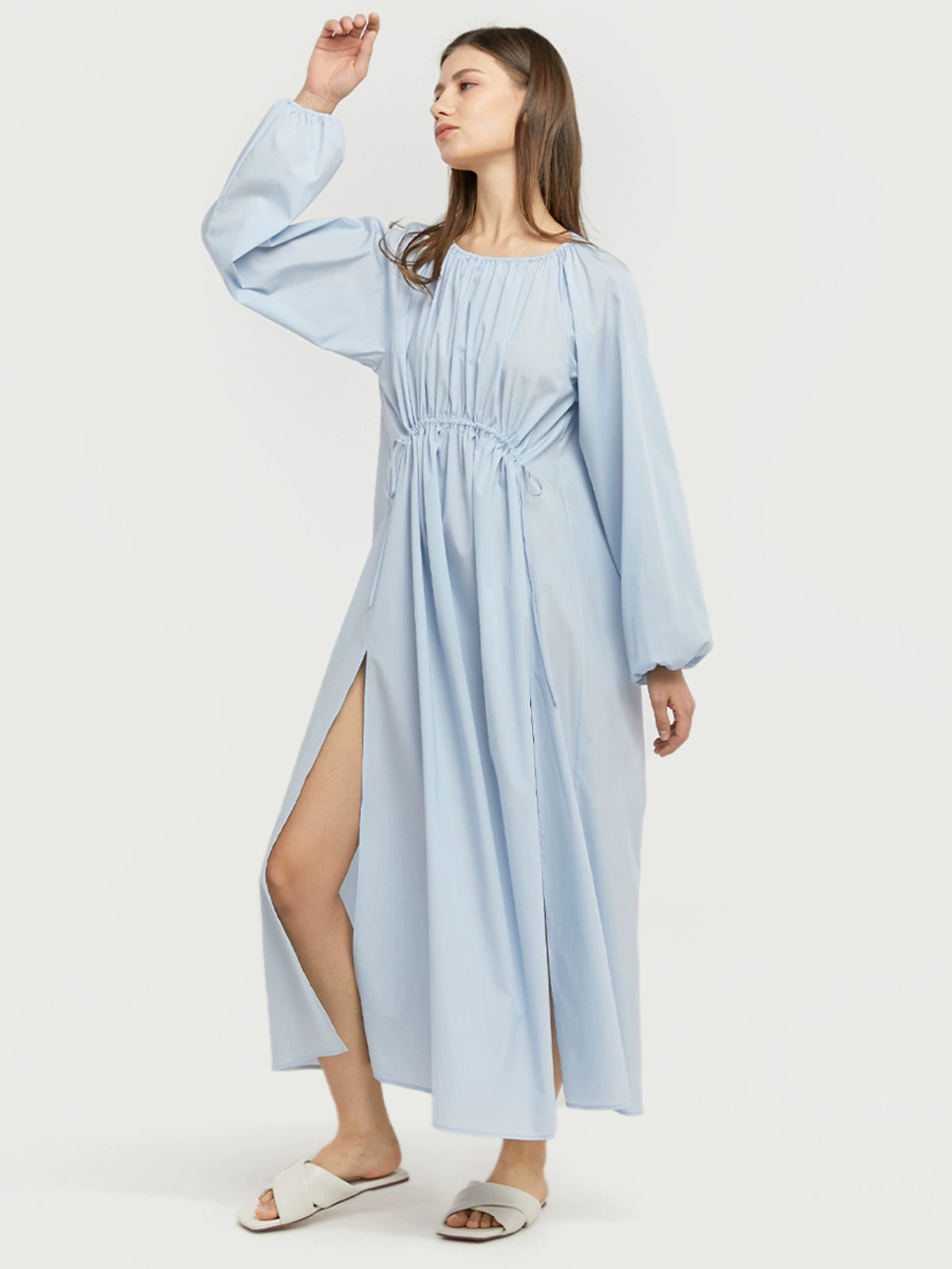 Relaxed Drawstring Waist Dress