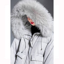 Rabbit Fur Hooded Down Jacket