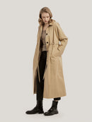 GH Drawstring Single-Breasted 100% Cotton Long Coat