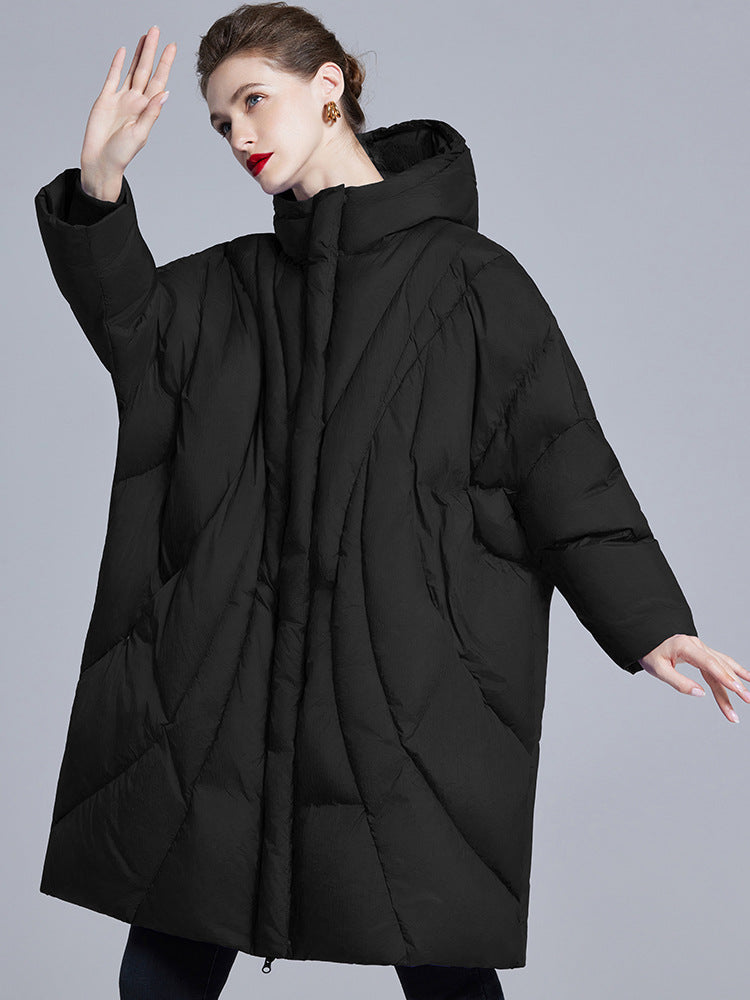 Long Puff-Style Down Jacket