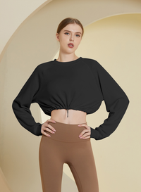 Short Drawstring Sweatshirt