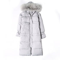 Rabbit Fur Hooded Down Jacket