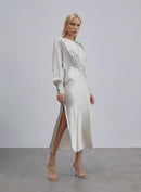 Lavender Fields Maxi Silk Dress