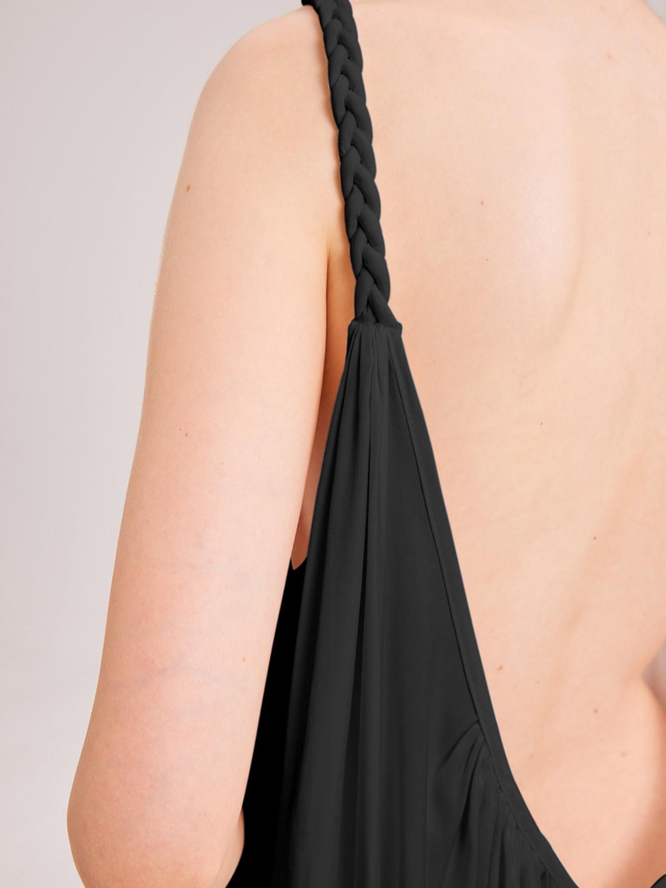 Greek Open Back Silky Maxi Dress