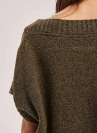 Cape Sleeve V-Neck Sweater