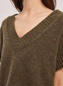 Cape Sleeve V-Neck Sweater