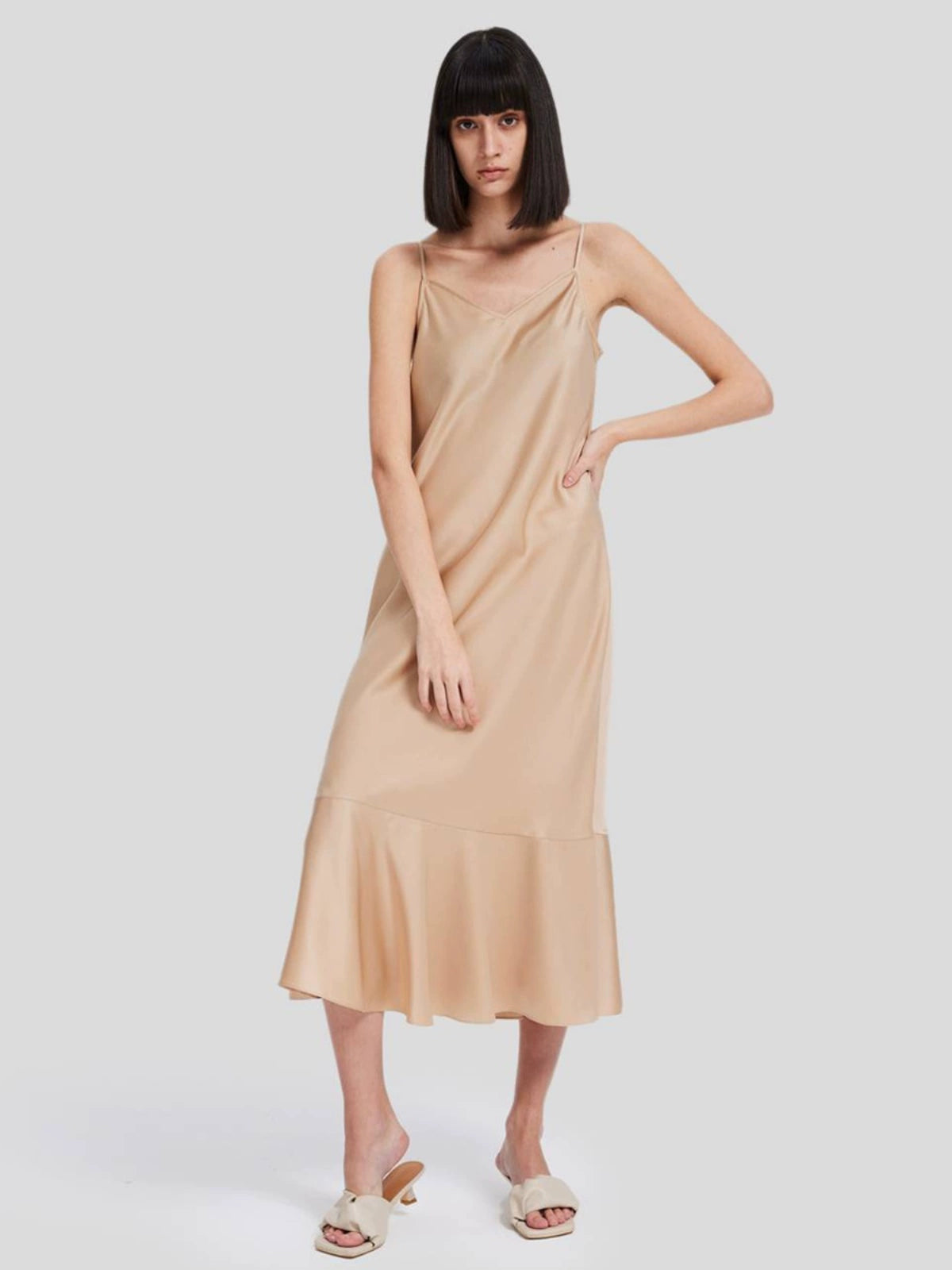 Slip Fishtail Midi Dress