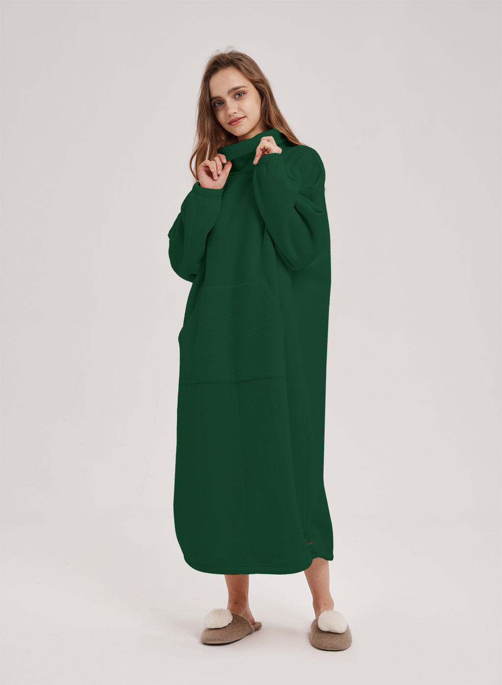 Oversized Fleece Knit Dress