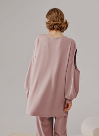 Cut Out Sleeve Sweatshirt