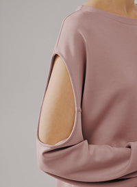 Cut Out Sleeve Sweatshirt