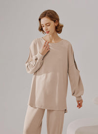 Cut Out Sleeve Sweatshirt