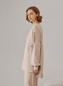 Cut Out Sleeve Sweatshirt
