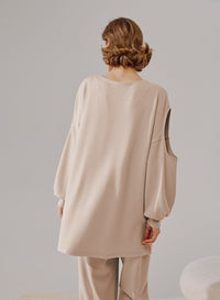Cut Out Sleeve Sweatshirt