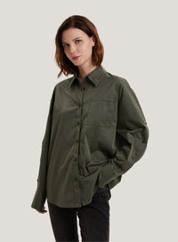 Long-Sleeve Cotton-Blend Shirt