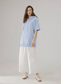 Short-Sleeved Cotton Hoodie