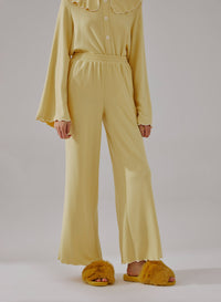 Ruffle Wide-leg Pajama Pants