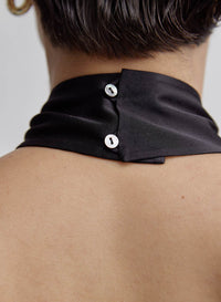 Cross Halter A-Line Mini Silk Dress