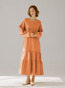 Crewneck Tiered Cotton Dress