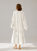 Crewneck Tiered Cotton Dress