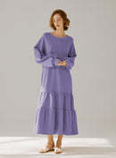 Crewneck Tiered Cotton Dress